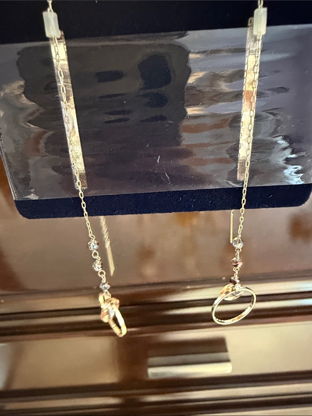 Delicate Gold Threader Knot & Circle Drop Earrings